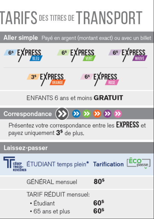 Express - Tarifs